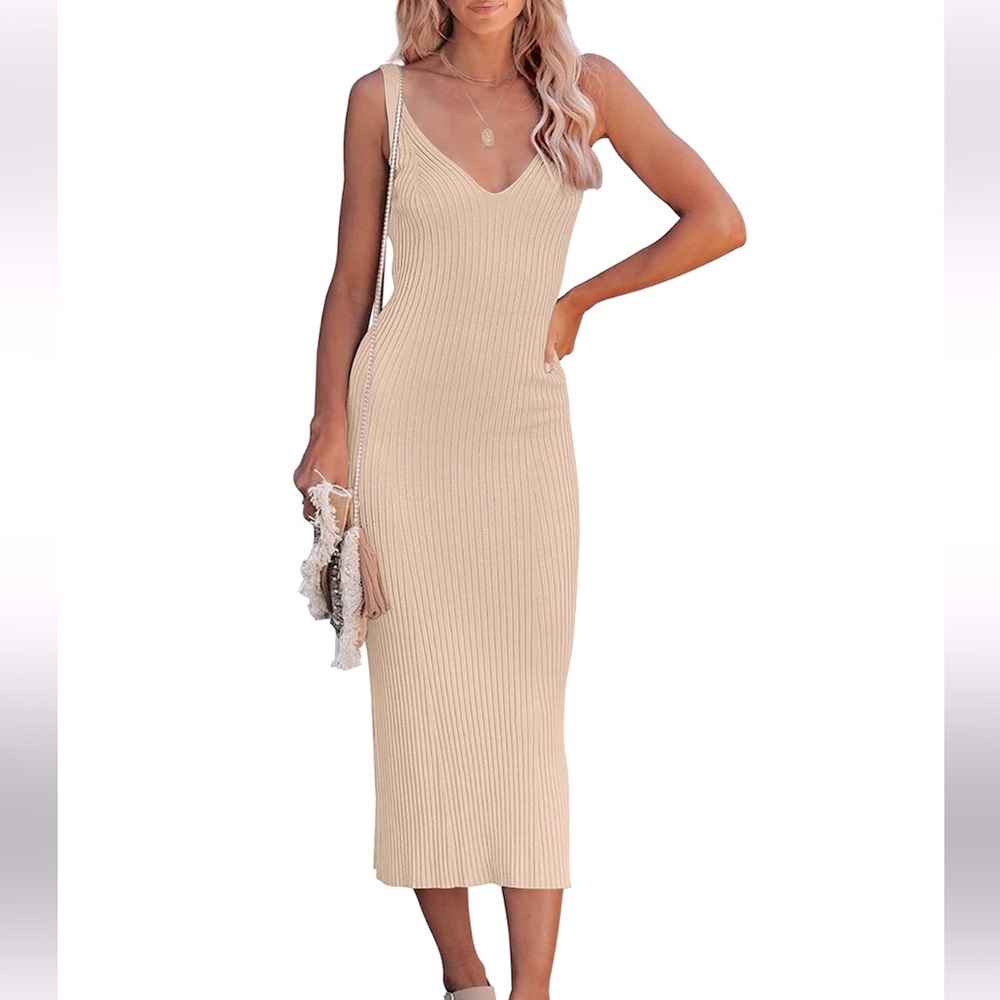Merokeety ribbed sweater dress